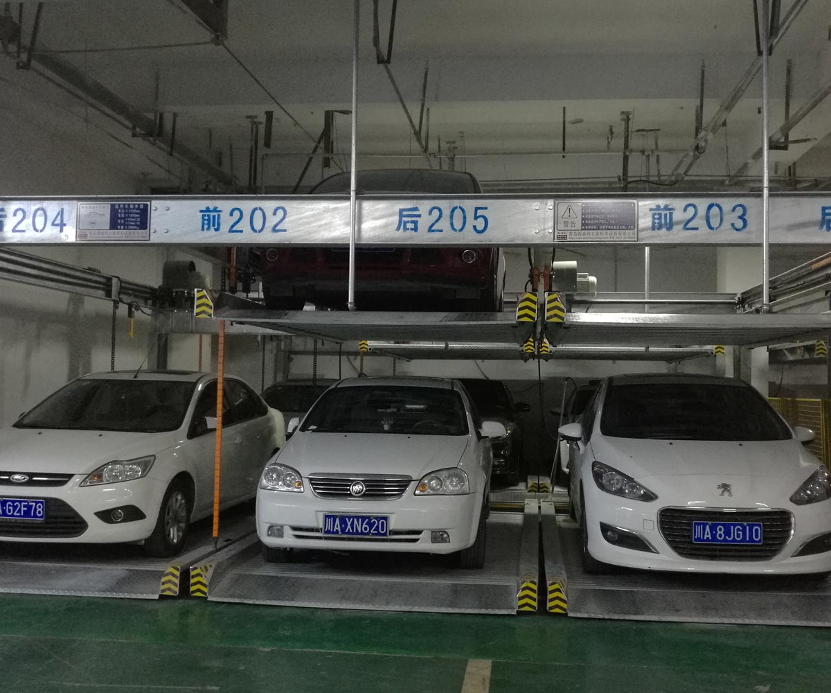 負二正二地坑式PSH4-D2四層升降橫移機械式立體停車庫
